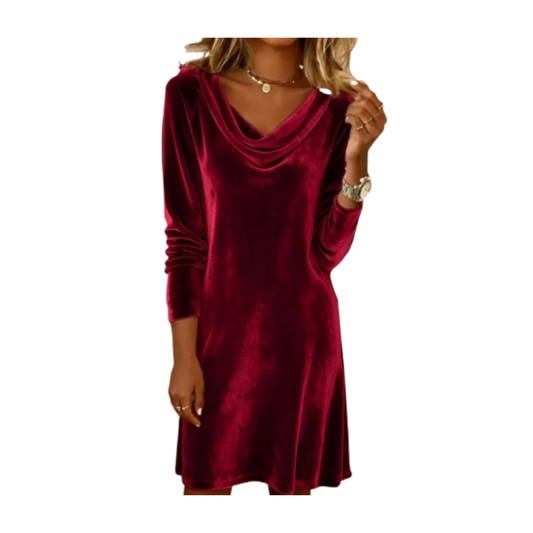 Frosina — Abito in velluto con scollo drappeggiato