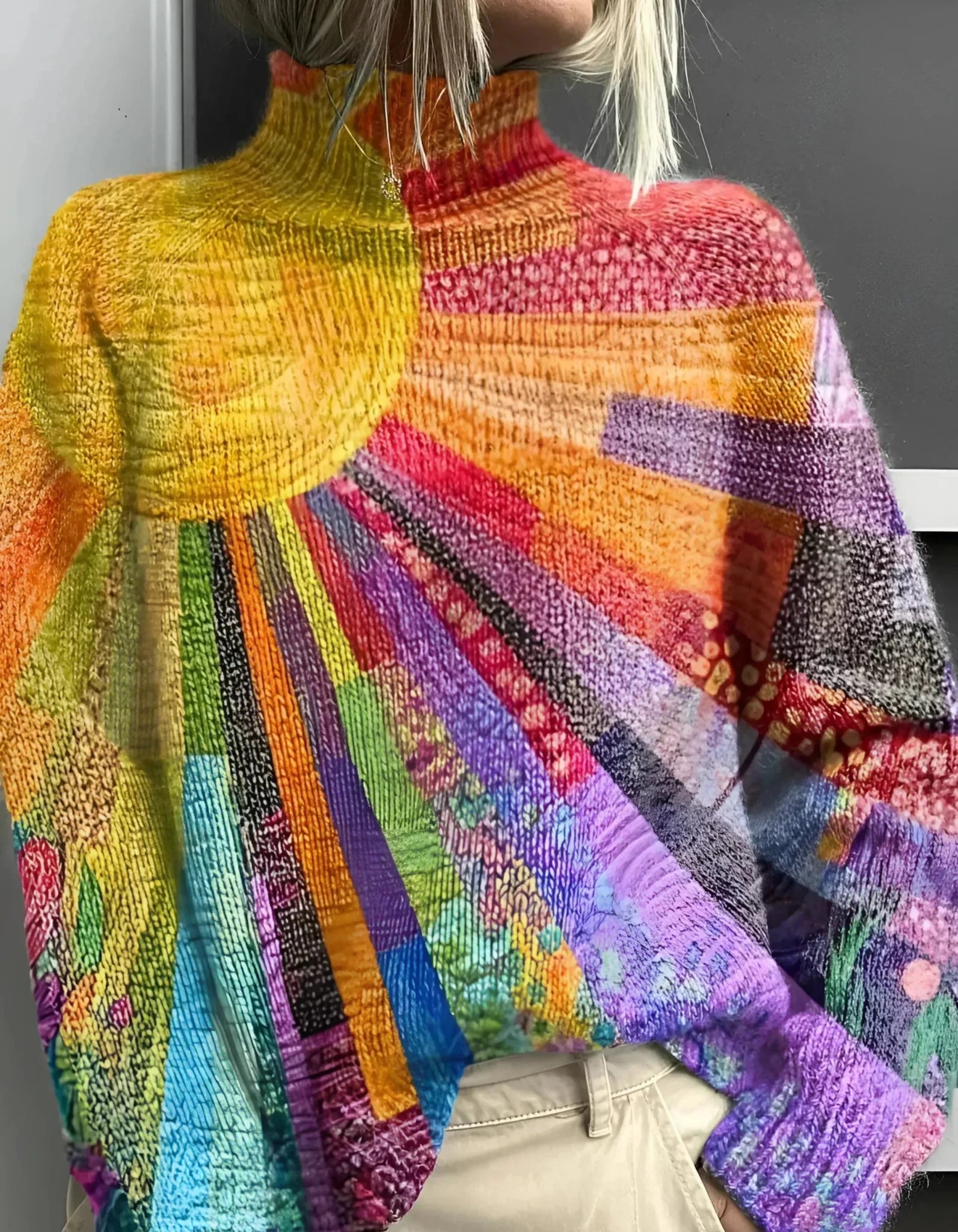 Ada - suéter de cuello alto colorido - vittoria stile