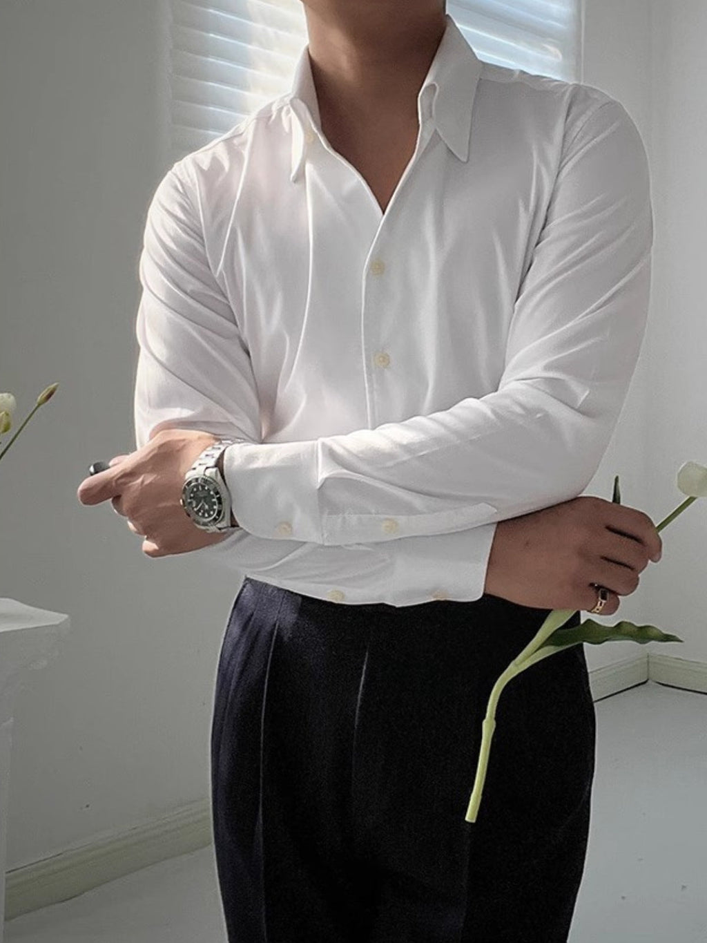 ALFIERI™ | Camisa Slim con Cuello en V - vittoria stile