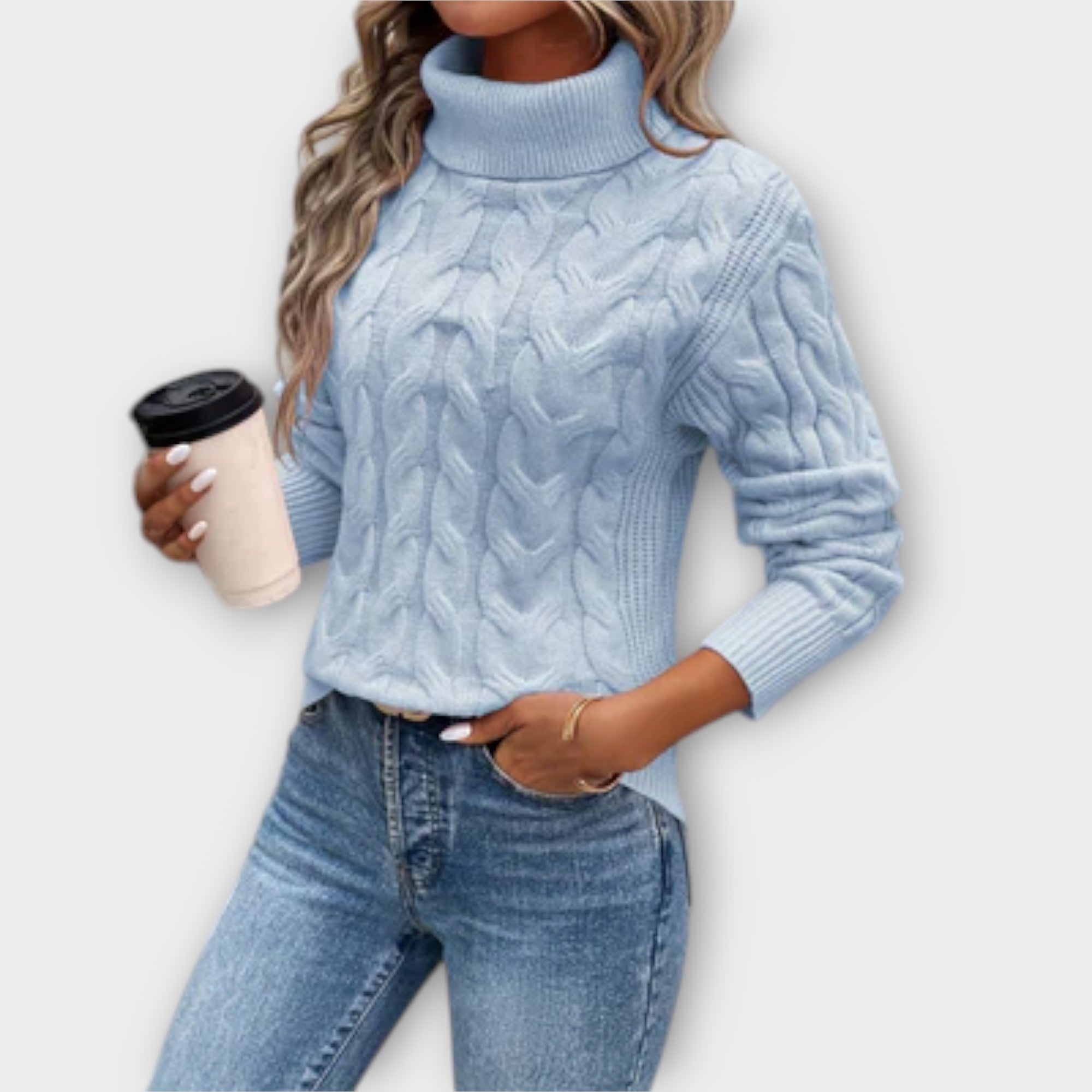 Amelia – Elegante suéter de punto con cuello alto - vittoria stile
