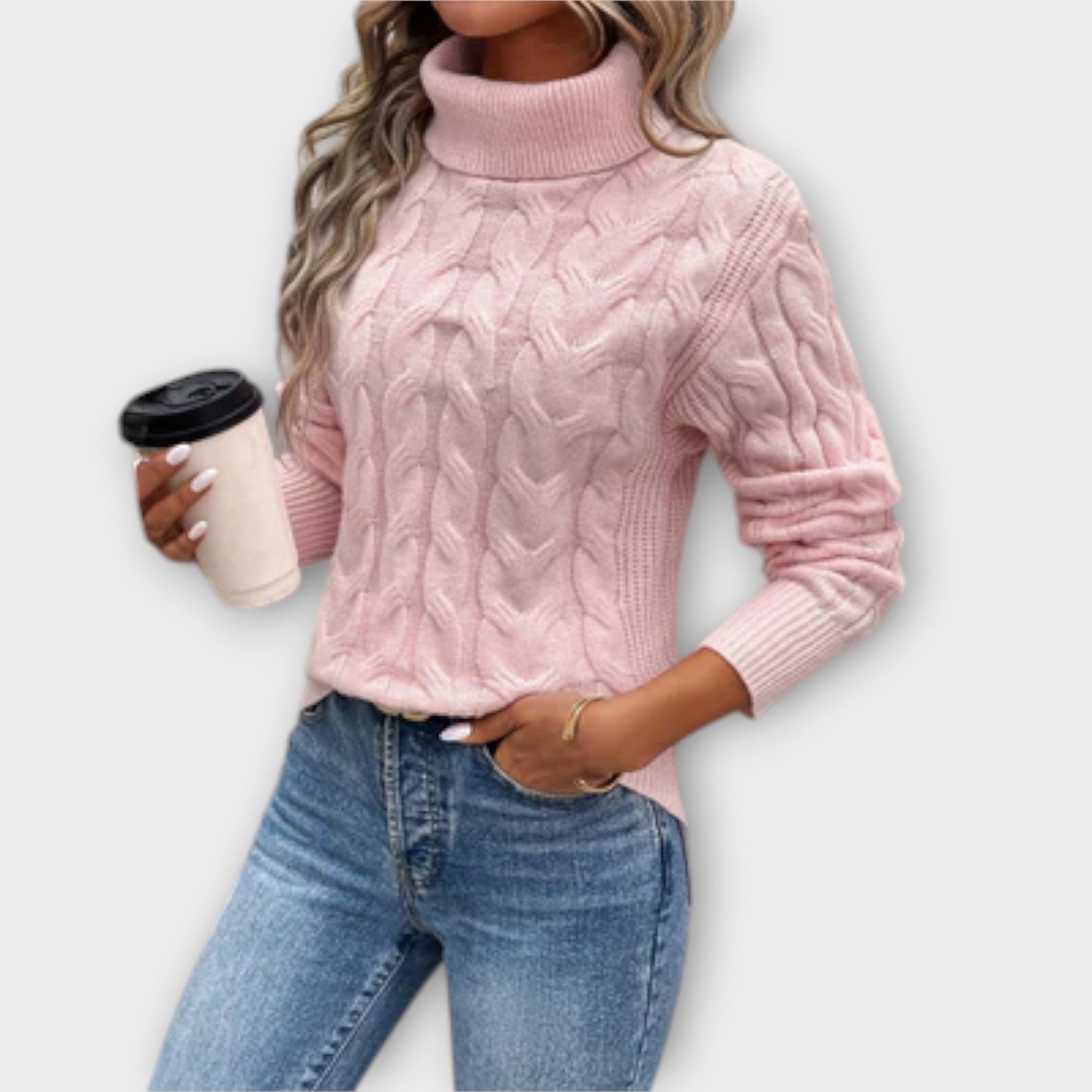 Amelia – Elegante suéter de punto con cuello alto - vittoria stile