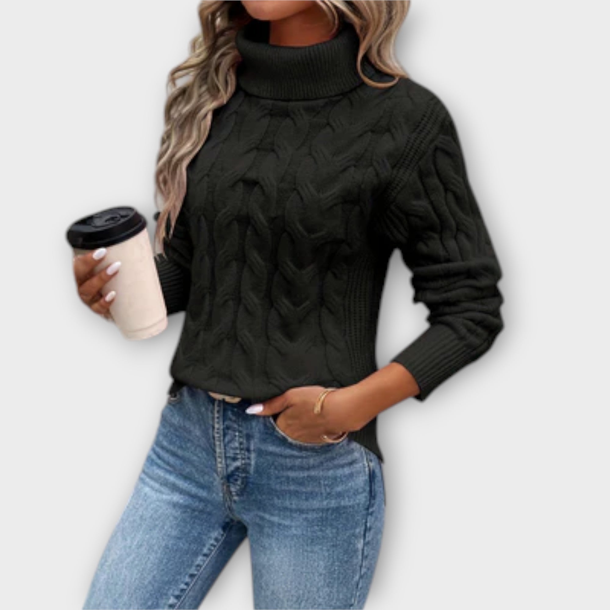 Amelia – Elegante suéter de punto con cuello alto - vittoria stile