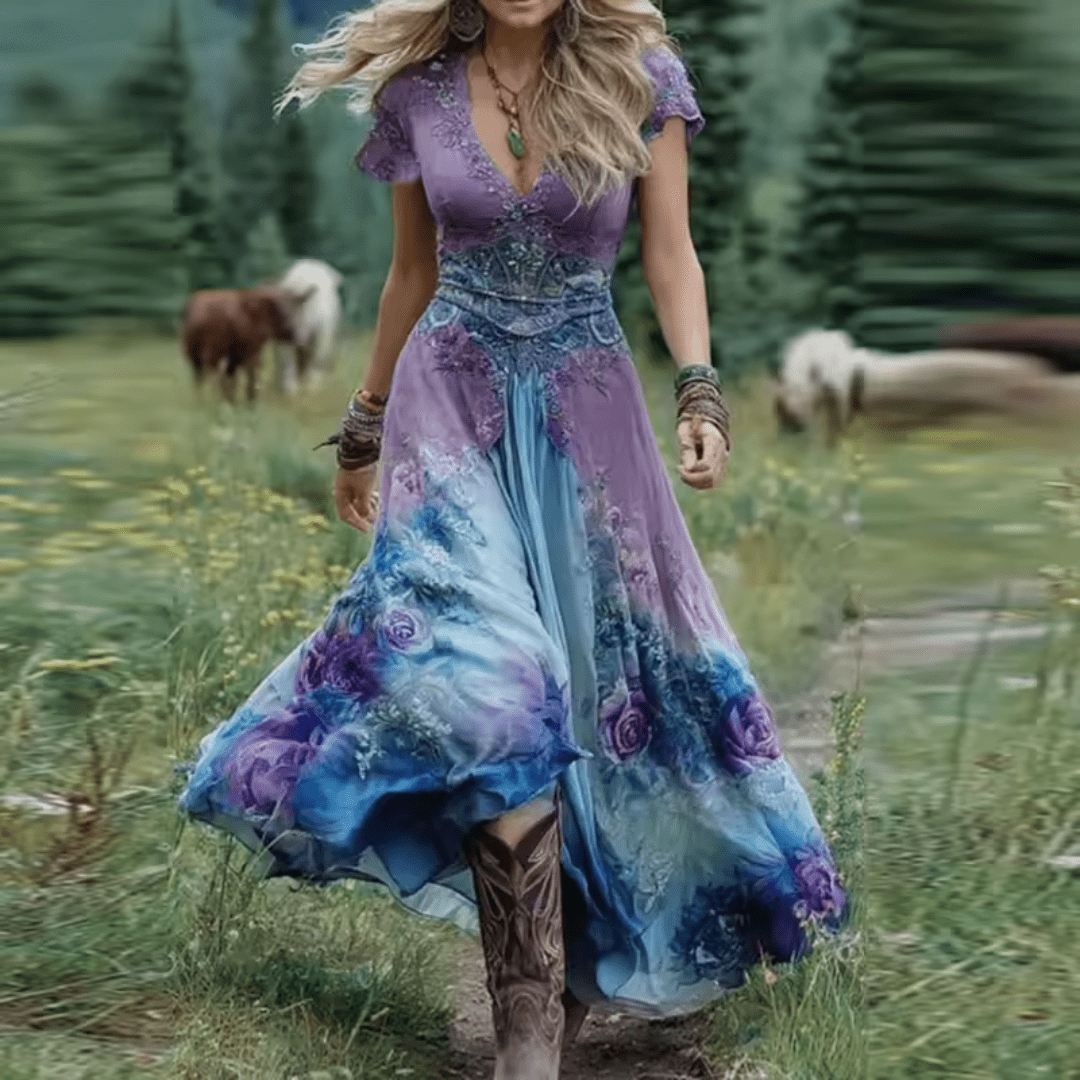 AMELIE™ | Vestido Bordado con Caída Fluida - vittoria stile