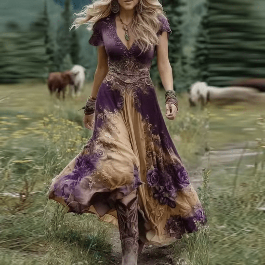 AMELIE™ | Vestido Bordado con Caída Fluida - vittoria stile