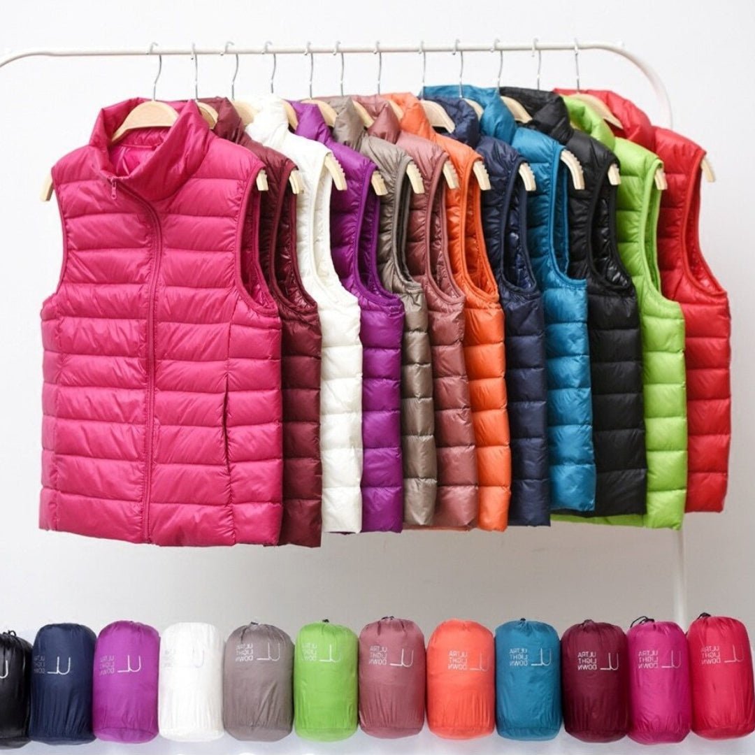 Amira™ | Chaleco ligero de plumas con diseño plisado - vittoria stile