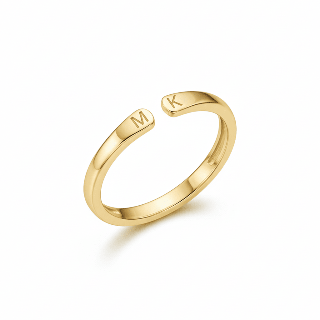 Anillo ajustable con inicial - vittoria stile