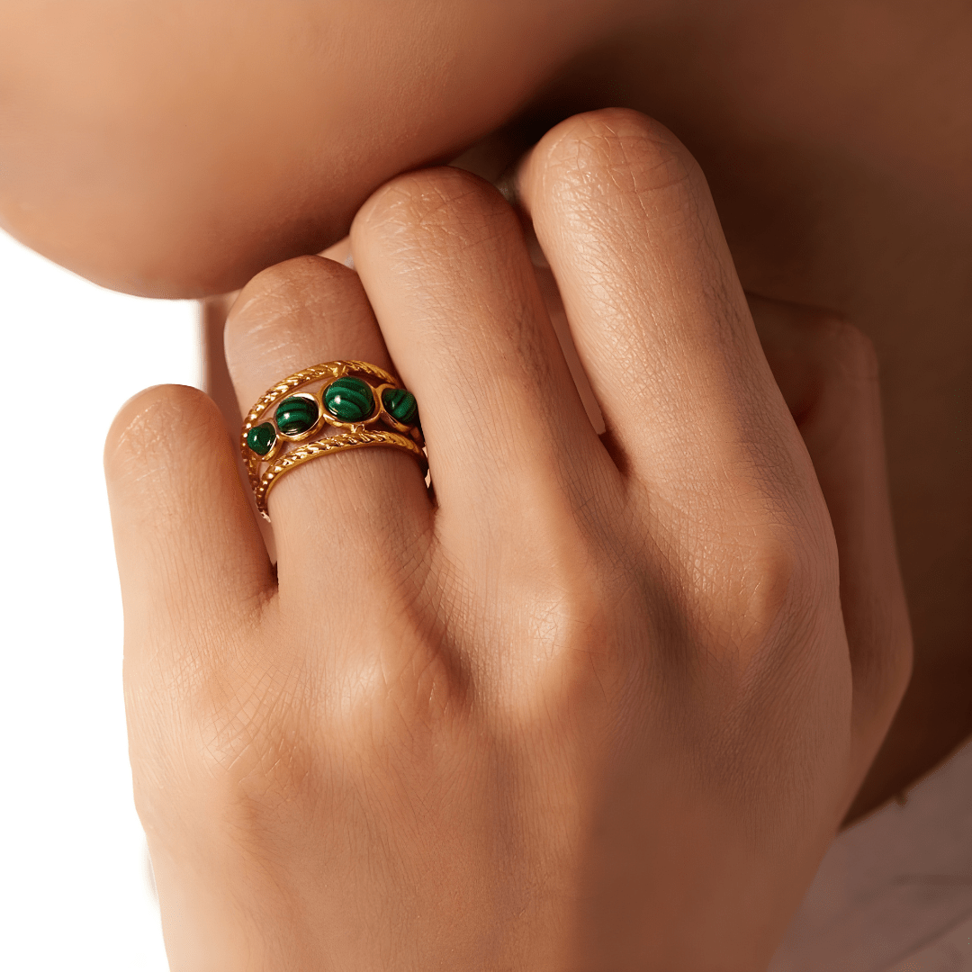 Anillo Amuleto - Moldavita - vittoria stile