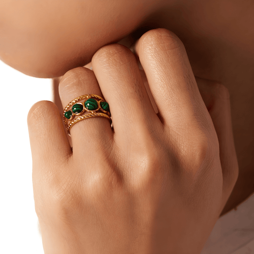 Anillo Amuleto - Moldavita - vittoria stile