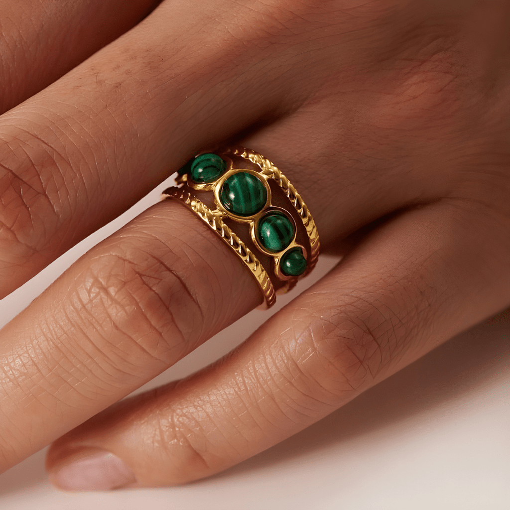Anillo Amuleto - Moldavita - vittoria stile