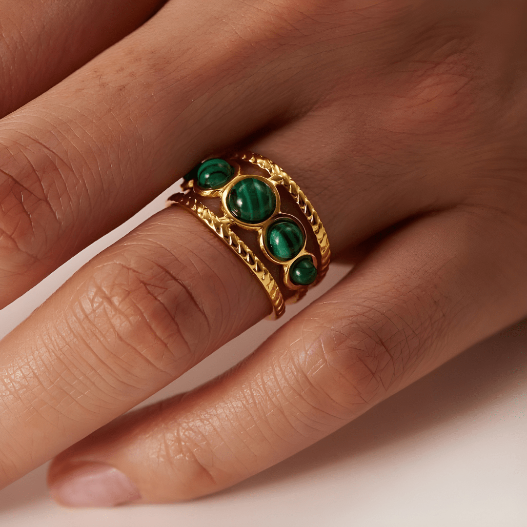 Anillo Amuleto - Moldavita - vittoria stile