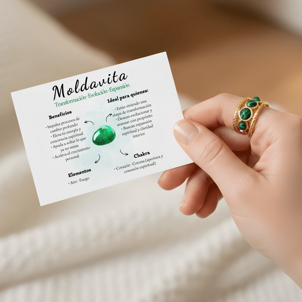 Anillo Amuleto - Moldavita - vittoria stile