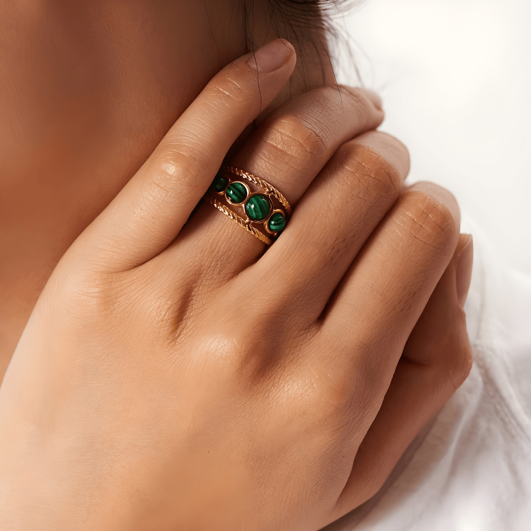 Anillo Amuleto - Moldavita - vittoria stile