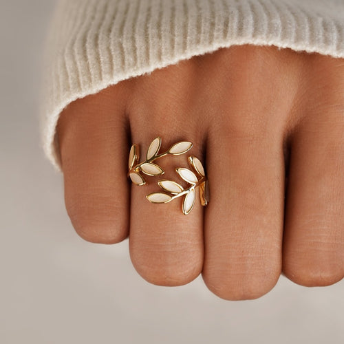 Anillo de hoja de oro - vittoria stile