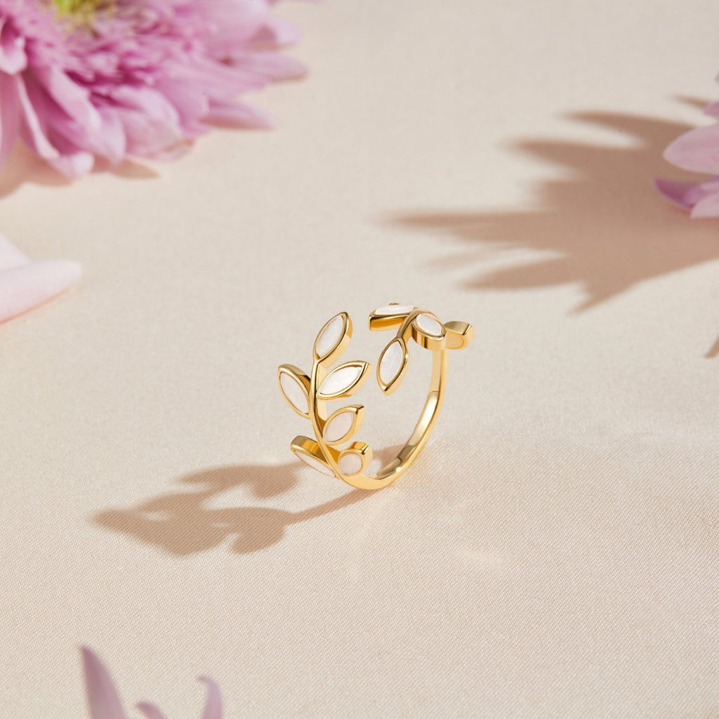 Anillo de hoja de oro - vittoria stile