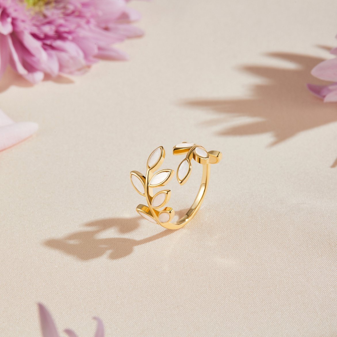 Anillo de hoja de oro - vittoria stile