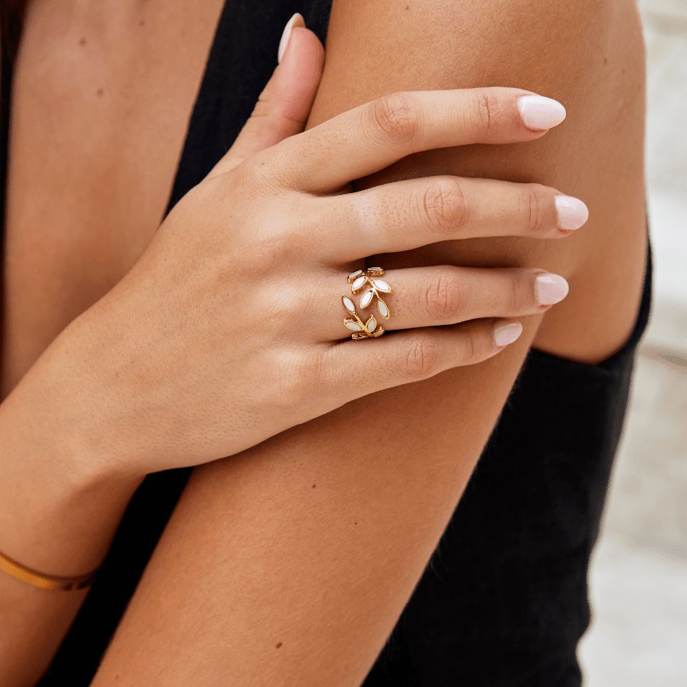 Anillo de hoja de oro - vittoria stile