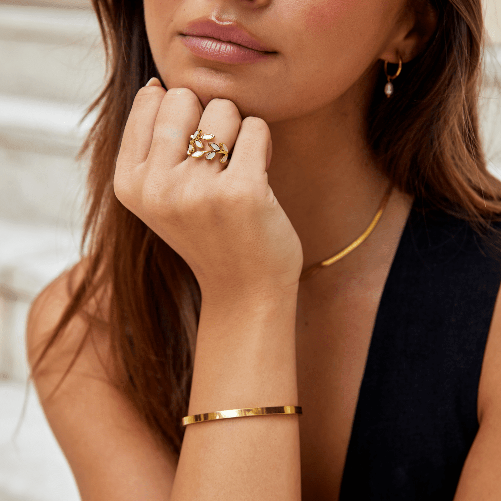 Anillo de hoja de oro - vittoria stile