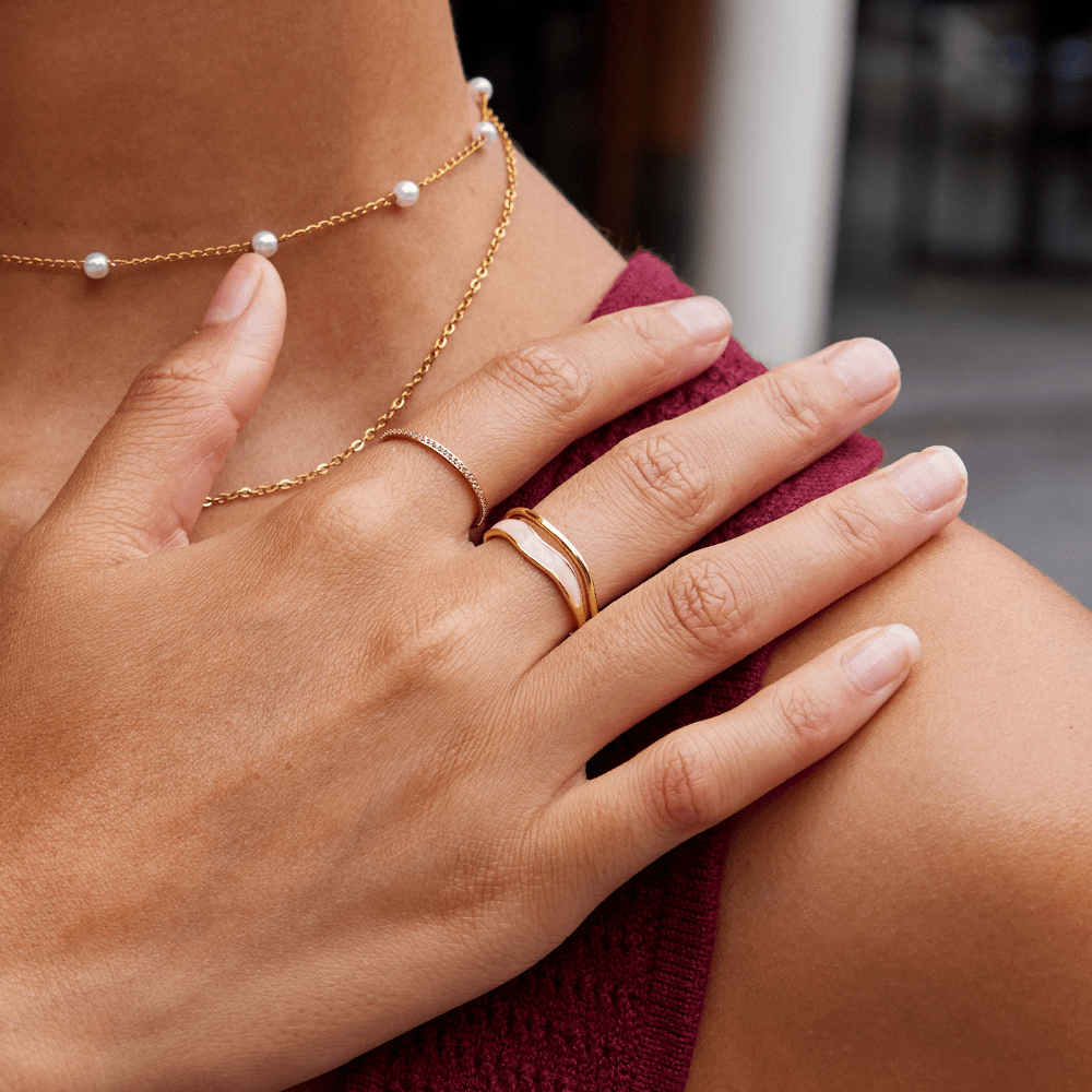 Anillo de oro Sahara en capas - vittoria stile