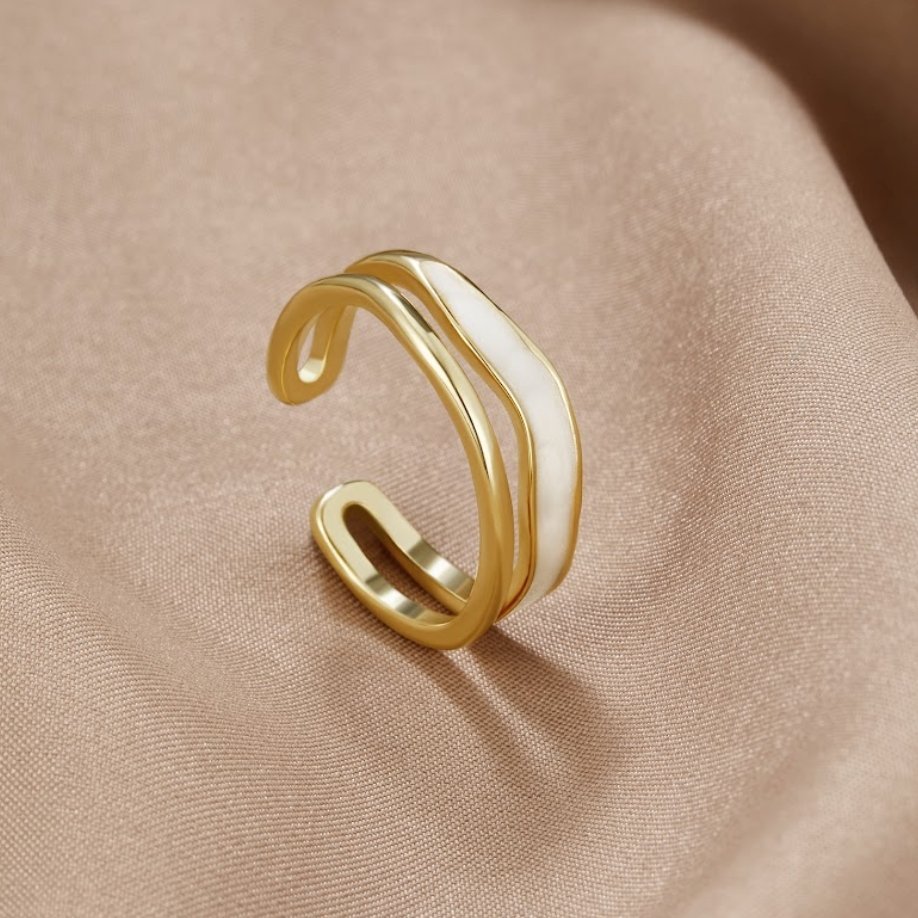 Anillo de oro Sahara en capas - vittoria stile