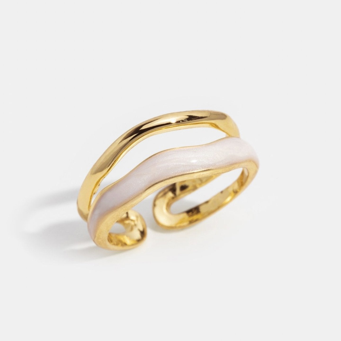 Anillo de oro Sahara en capas - vittoria stile
