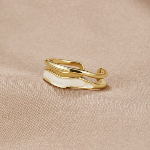 Anillo de oro Sahara en capas - vittoria stile