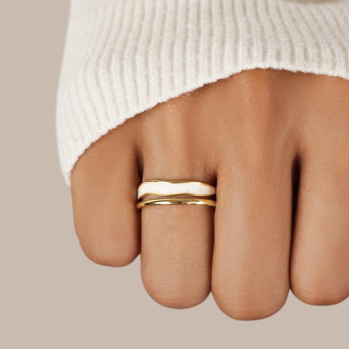 Anillo de oro Sahara en capas - vittoria stile