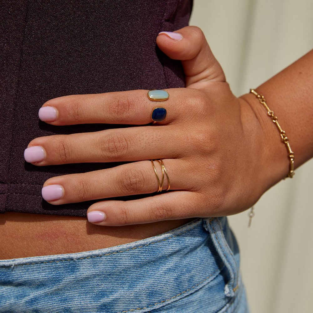 Anillo envolvente de aguamarina - vittoria stile