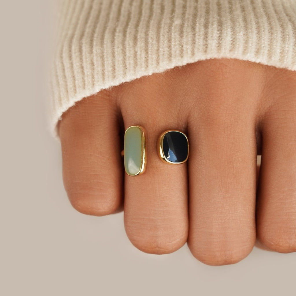 Anillo envolvente de aguamarina - vittoria stile