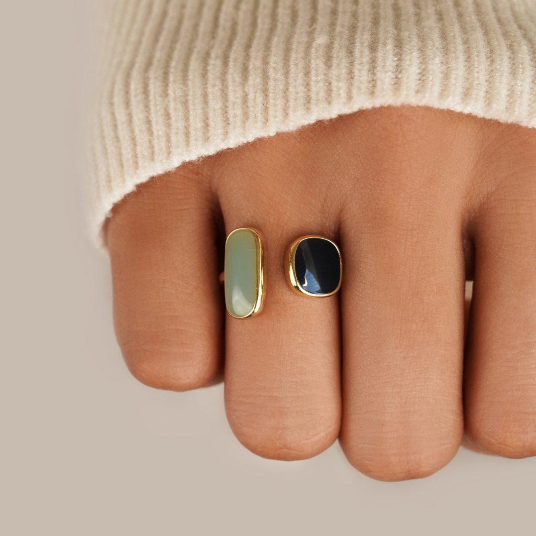 Anillo envolvente de aguamarina - vittoria stile