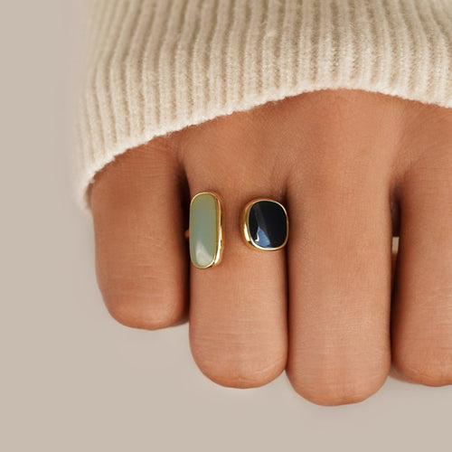 Anillo envolvente de aguamarina - vittoria stile