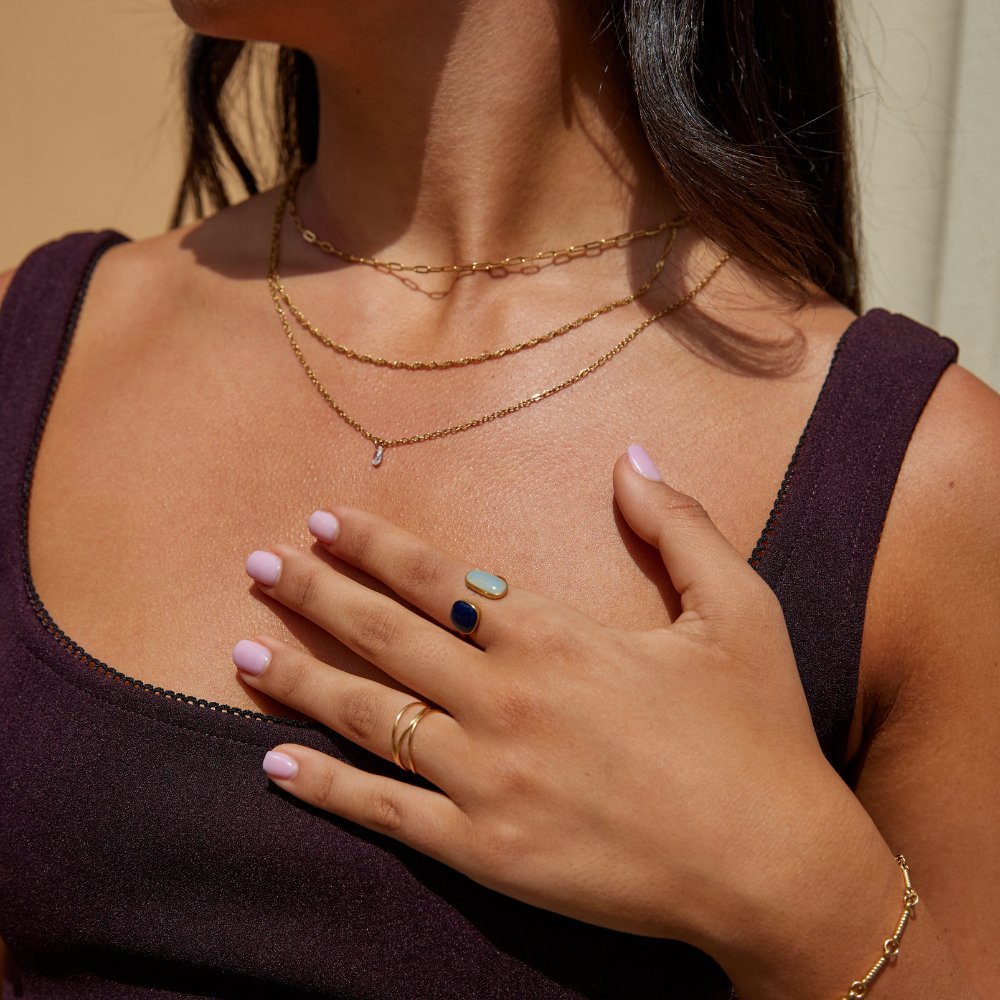 Anillo envolvente de aguamarina - vittoria stile