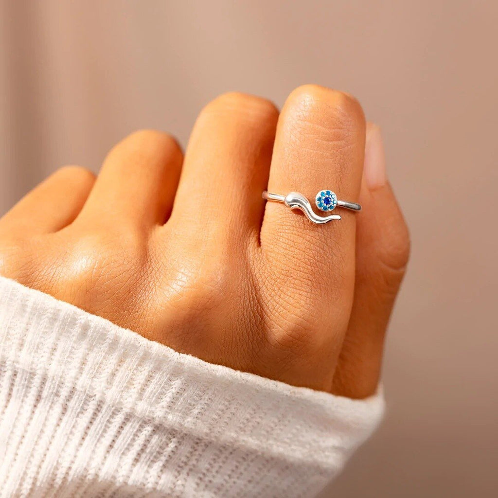 Anillo Evil Eye Wave - Amuleto - vittoria stile