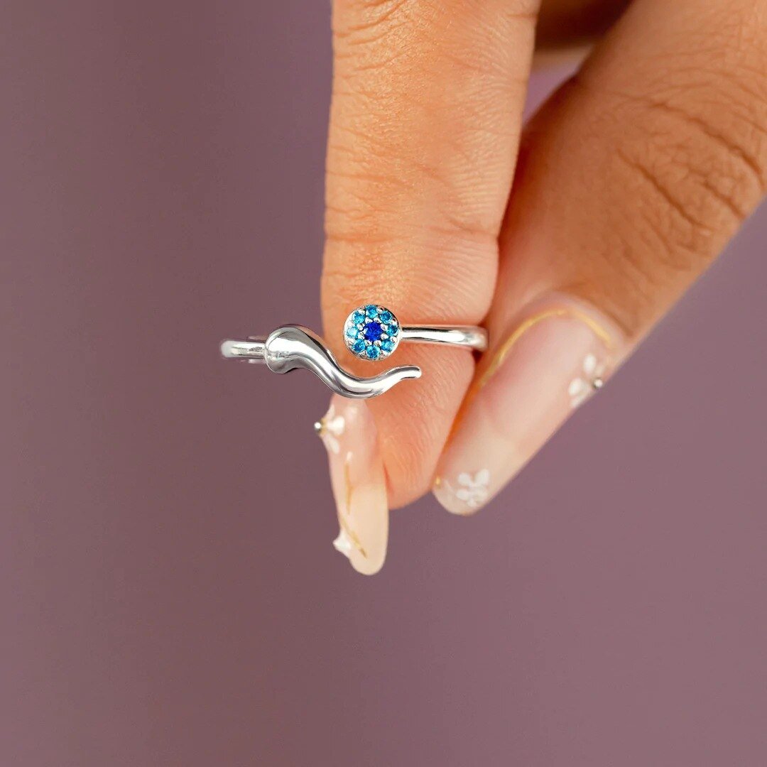 Anillo Evil Eye Wave - Amuleto - vittoria stile