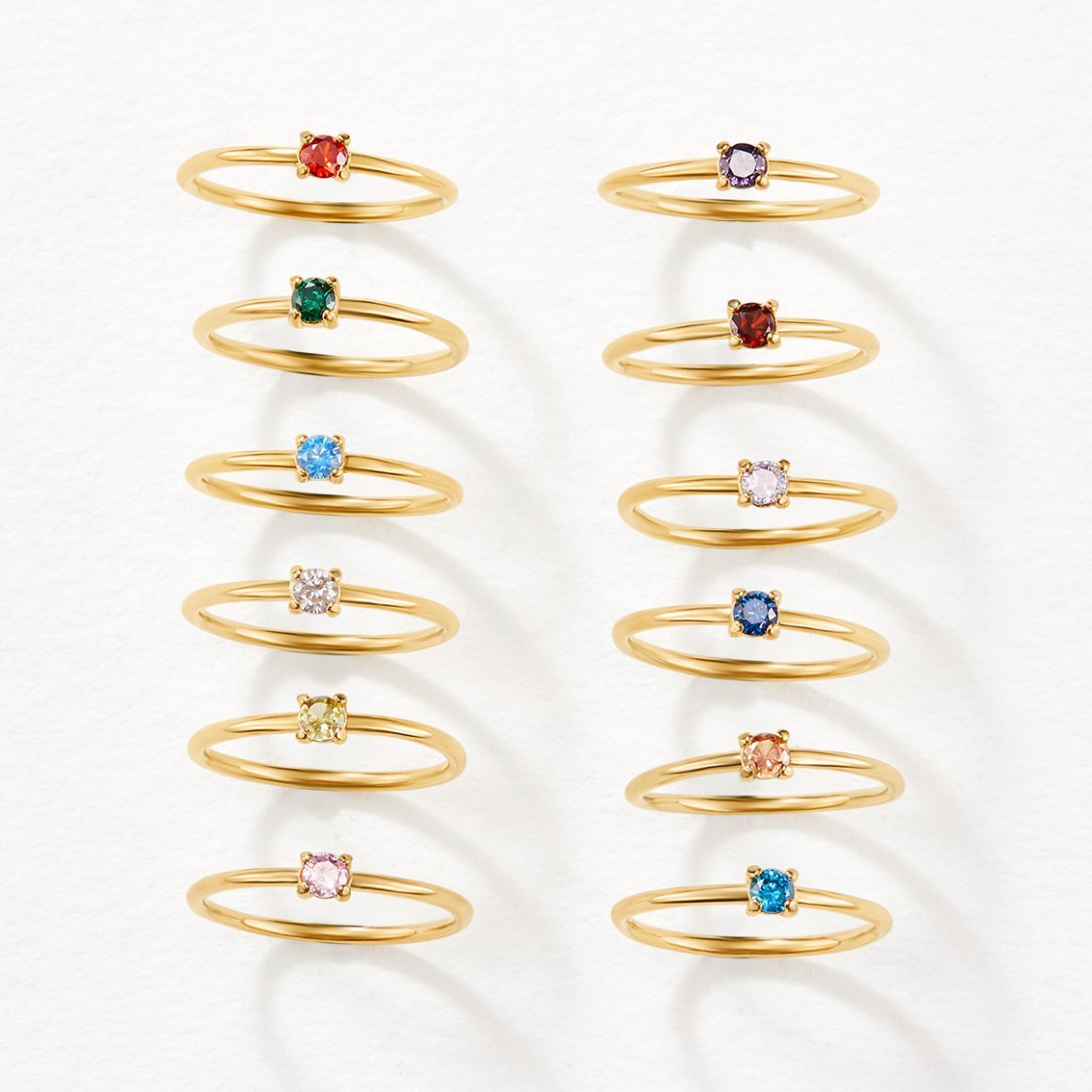 Anillos de oro de 18 quilates con piedra de nacimiento - vittoria stile