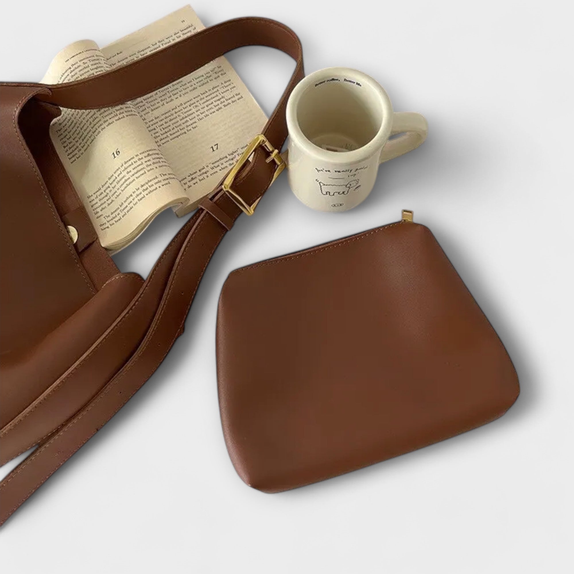 Aurora. – Elegante bolso de cuero para el hombro - vittoria stile