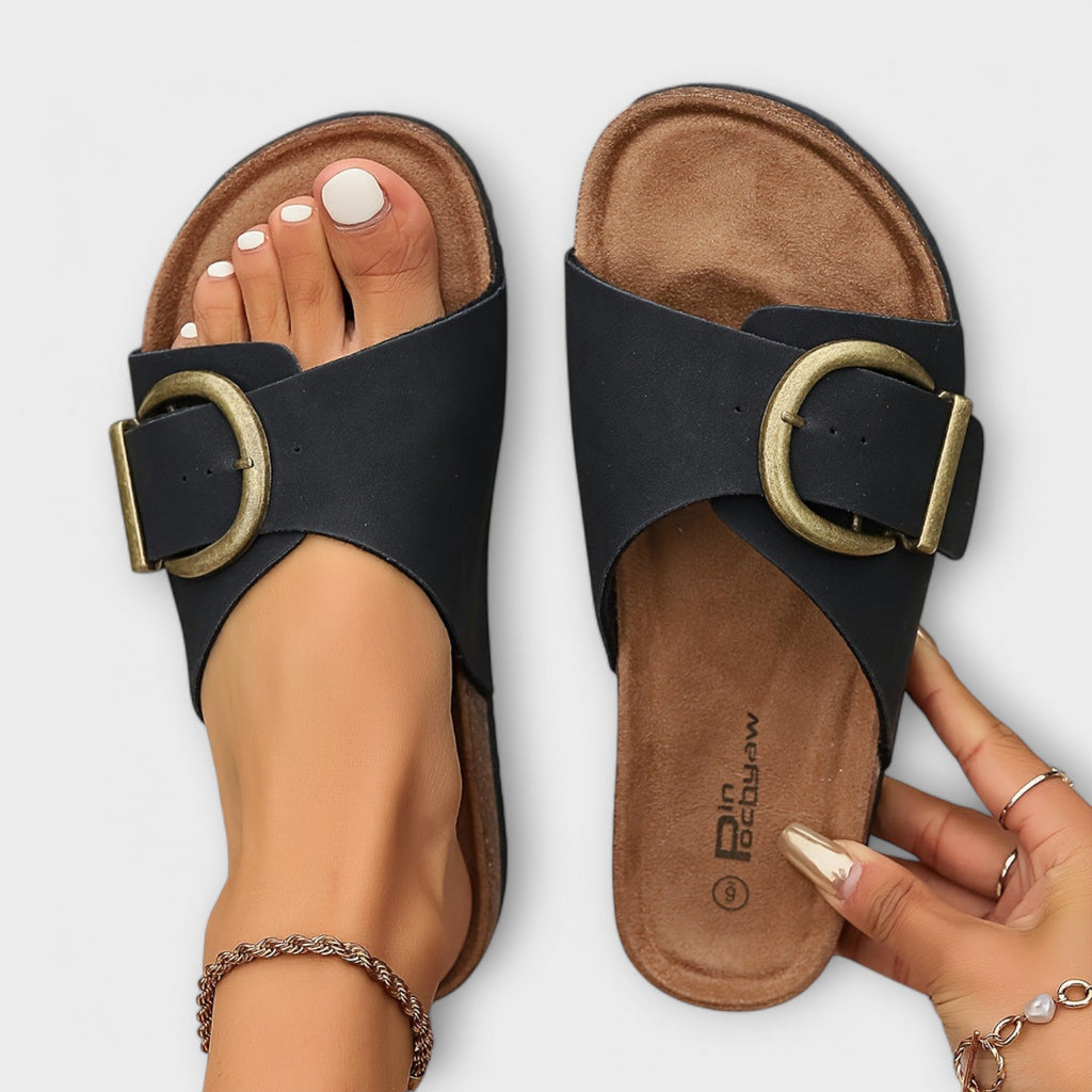 Aurora - Sandalias de corcho para mujer con correa de hebilla - vittoria stile