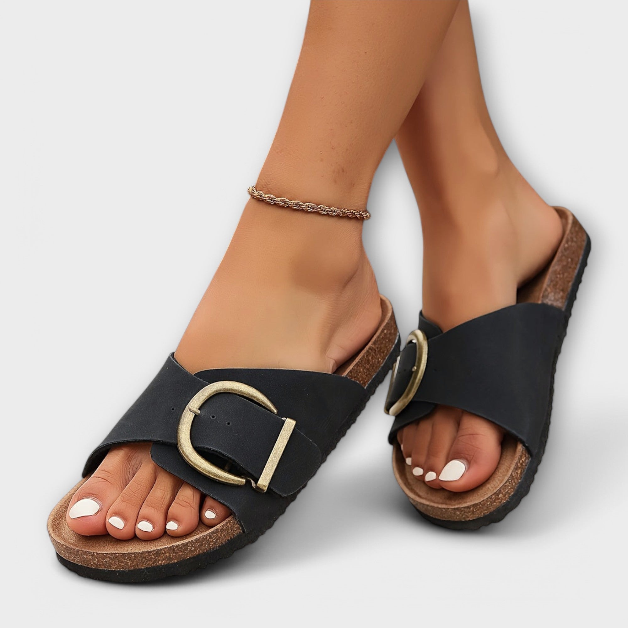 Aurora - Sandalias de corcho para mujer con correa de hebilla - vittoria stile