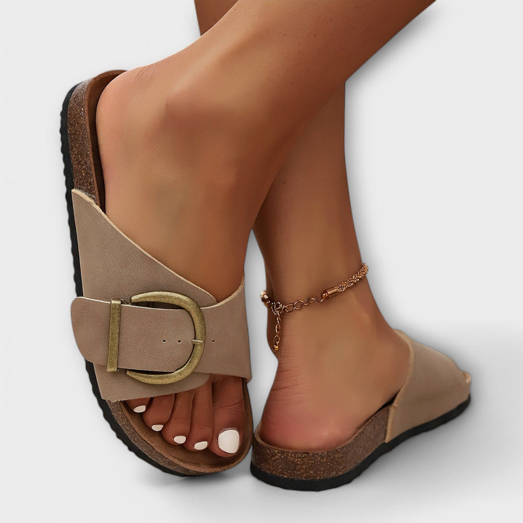 Aurora - Sandalias de corcho para mujer con correa de hebilla - vittoria stile