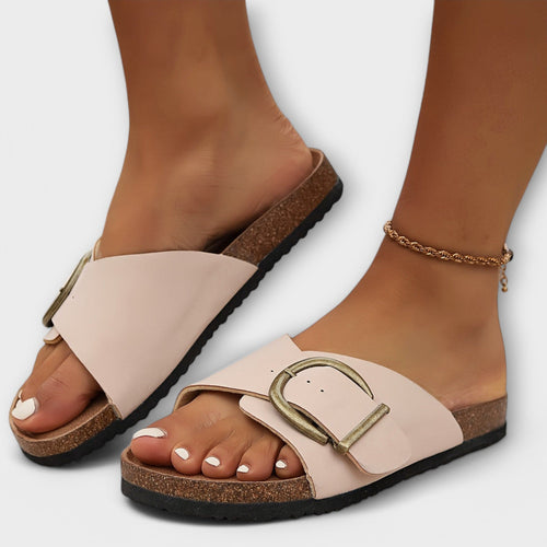Aurora - Sandalias de corcho para mujer con correa de hebilla - vittoria stile