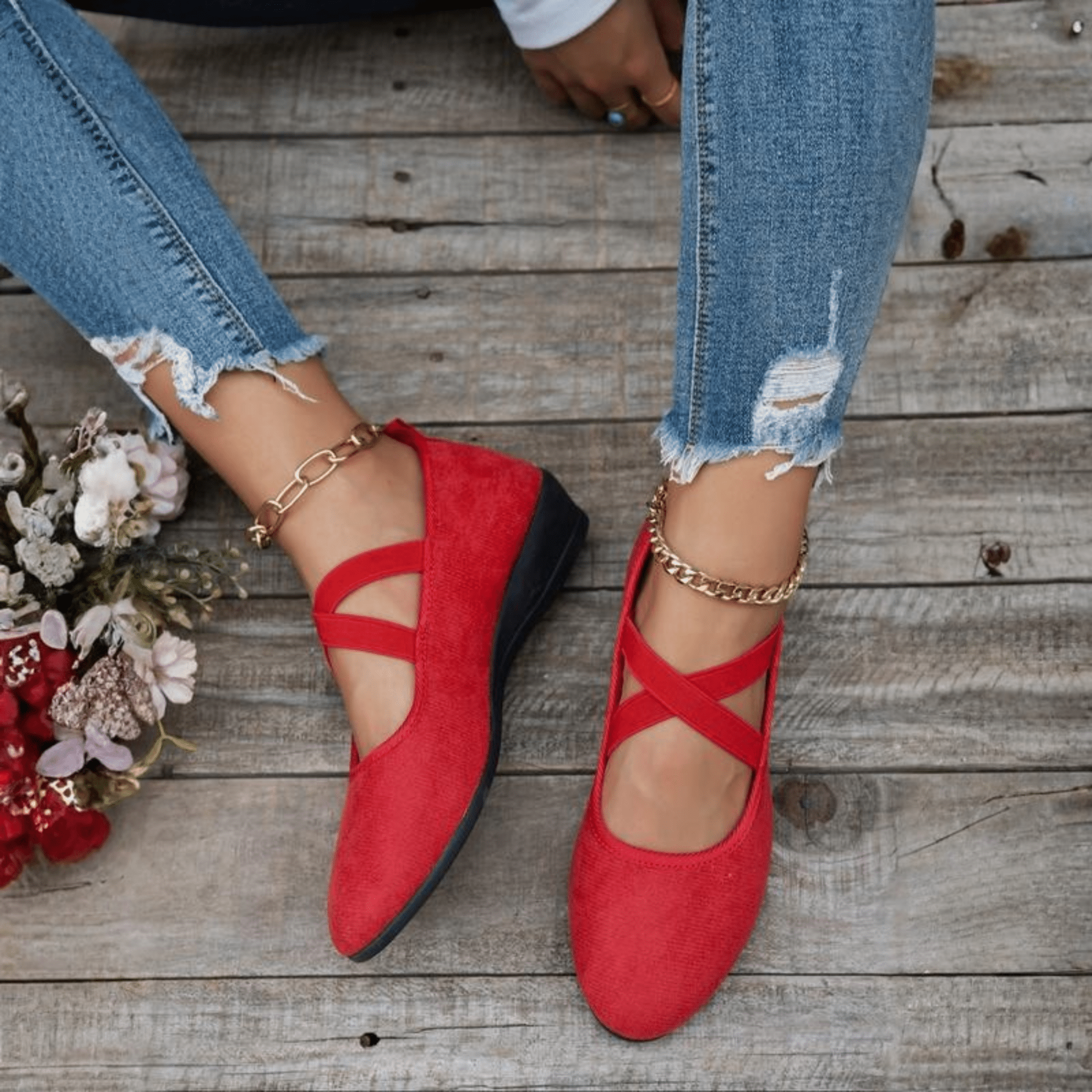 Bailarinas con tacón de cuña, de puntera cerrada - vittoria stile