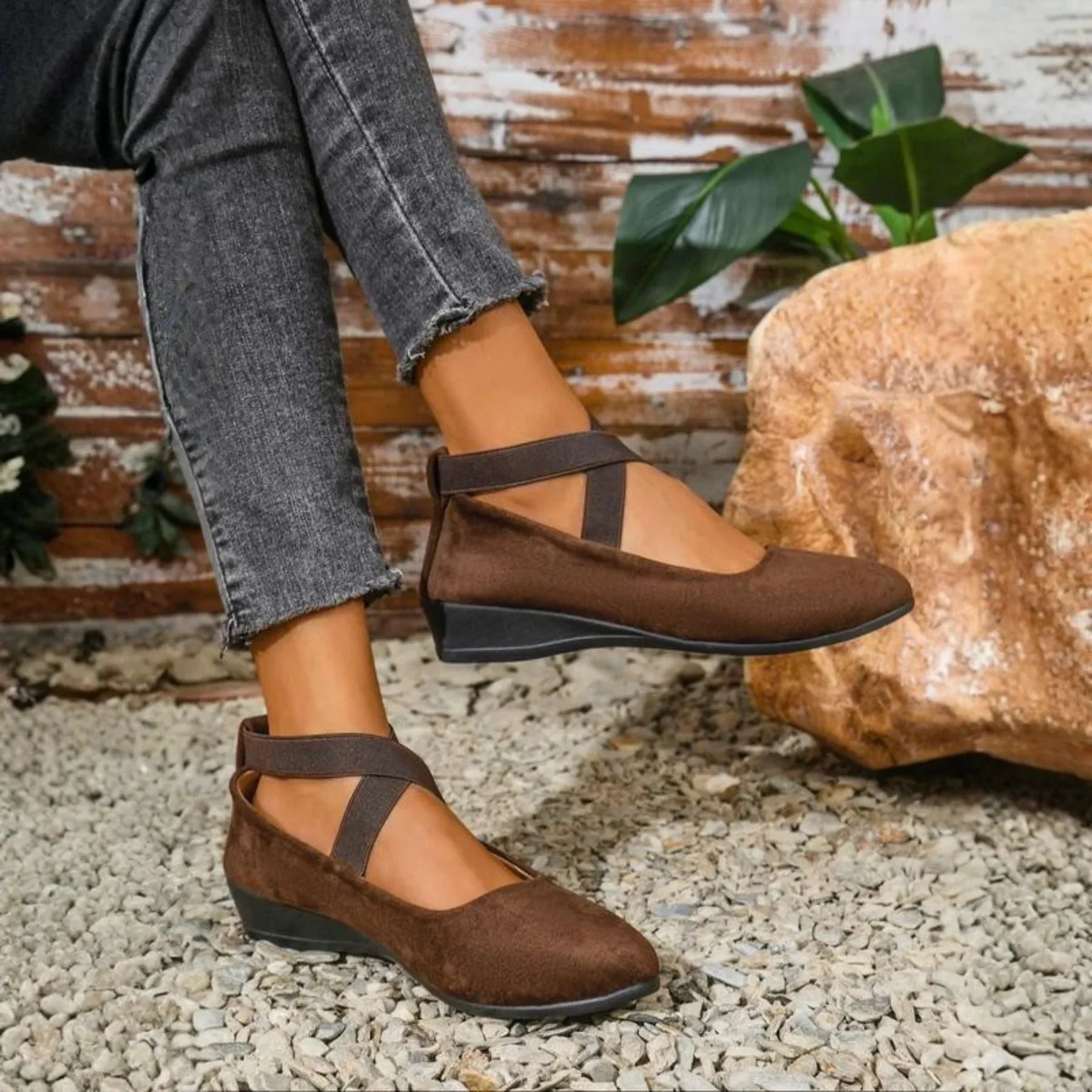 Bailarinas con tacón de cuña, de puntera cerrada - vittoria stile