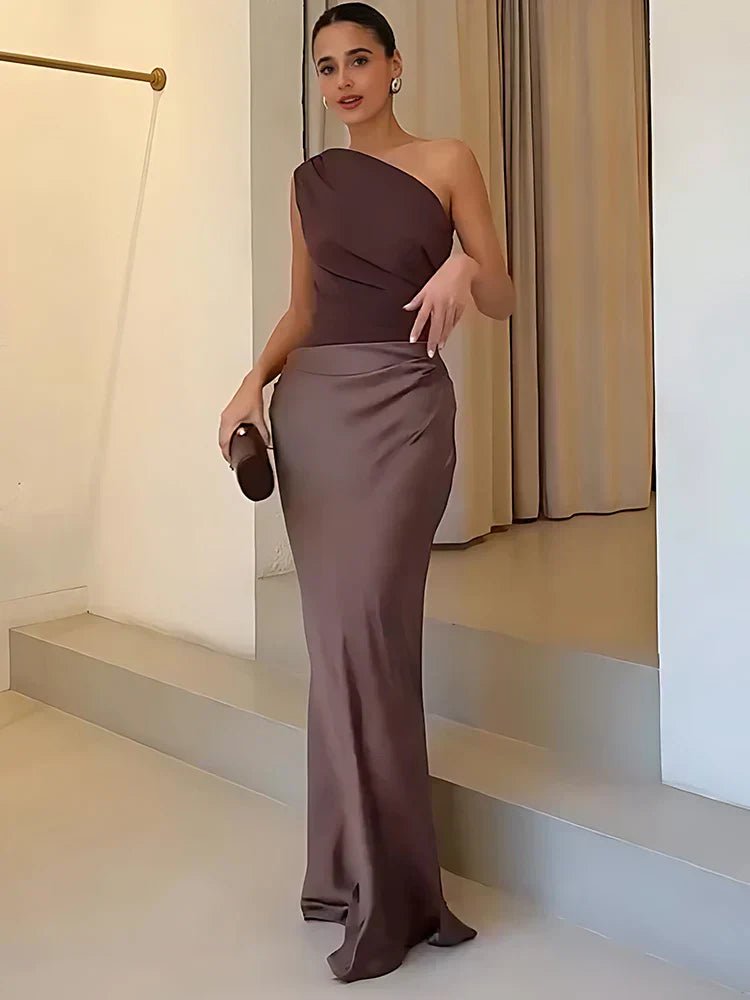 BECCA™ | Vestido Maxi de Un Solo Hombro - vittoria stile