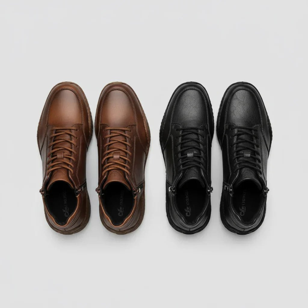 Botas de media caña de cuero genuino para hombres - vittoria stile