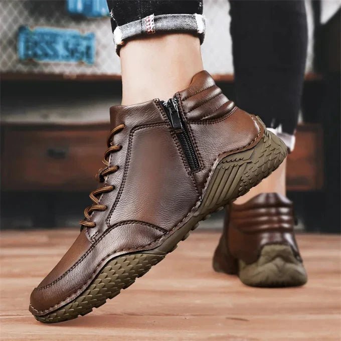 Botas de media caña de cuero genuino para hombres - vittoria stile