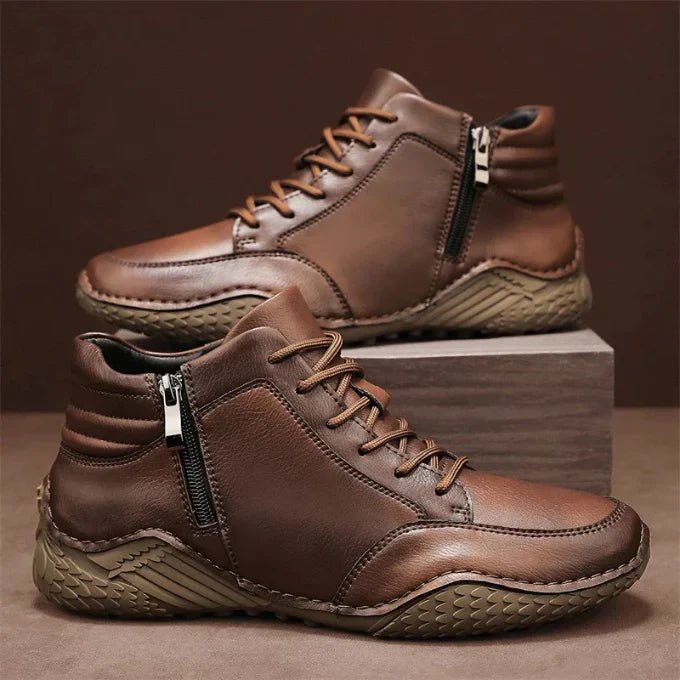 Botas de media caña de cuero genuino para hombres - vittoria stile