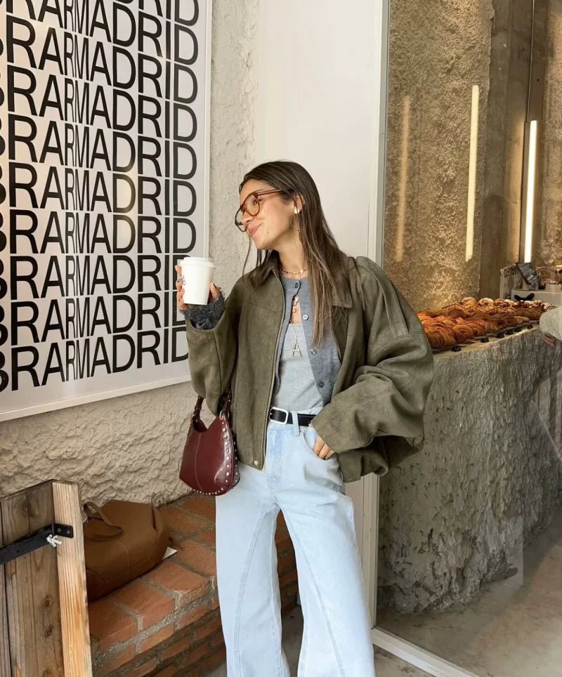 Calvera | Bomber Suede Efecto Premium - vittoria stile