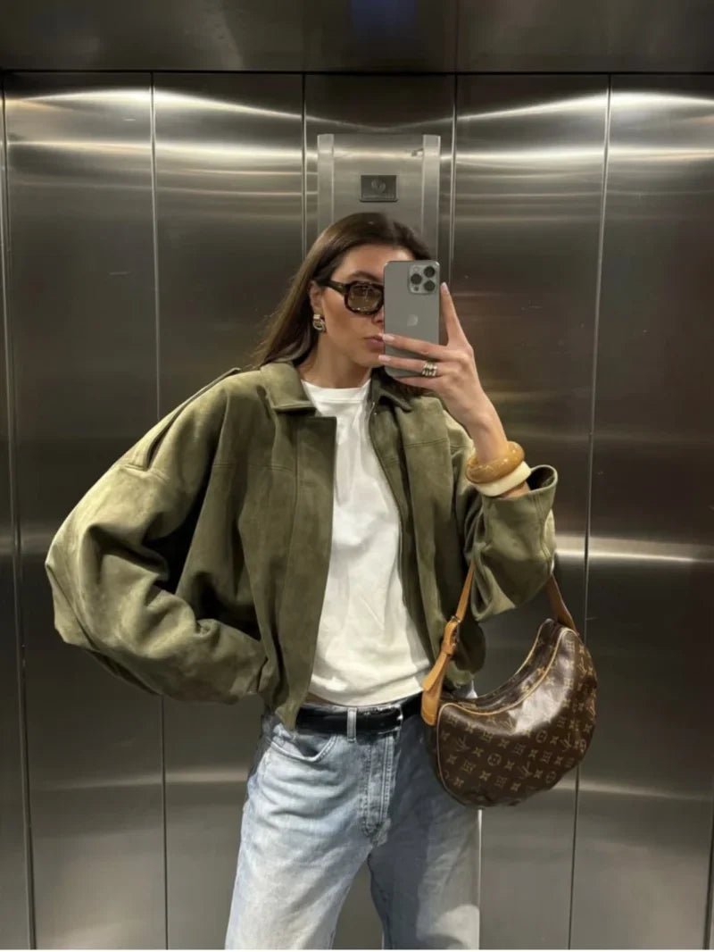 Calvera | Bomber Suede Efecto Premium - vittoria stile