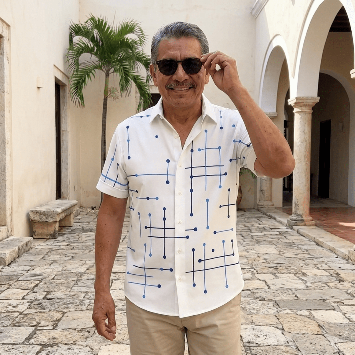 Camisa Horizonte™ – Corte Relajado y Estampado Geométrico - vittoria stile