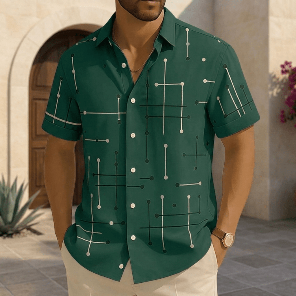 Camisa Horizonte™ – Corte Relajado y Estampado Geométrico - vittoria stile