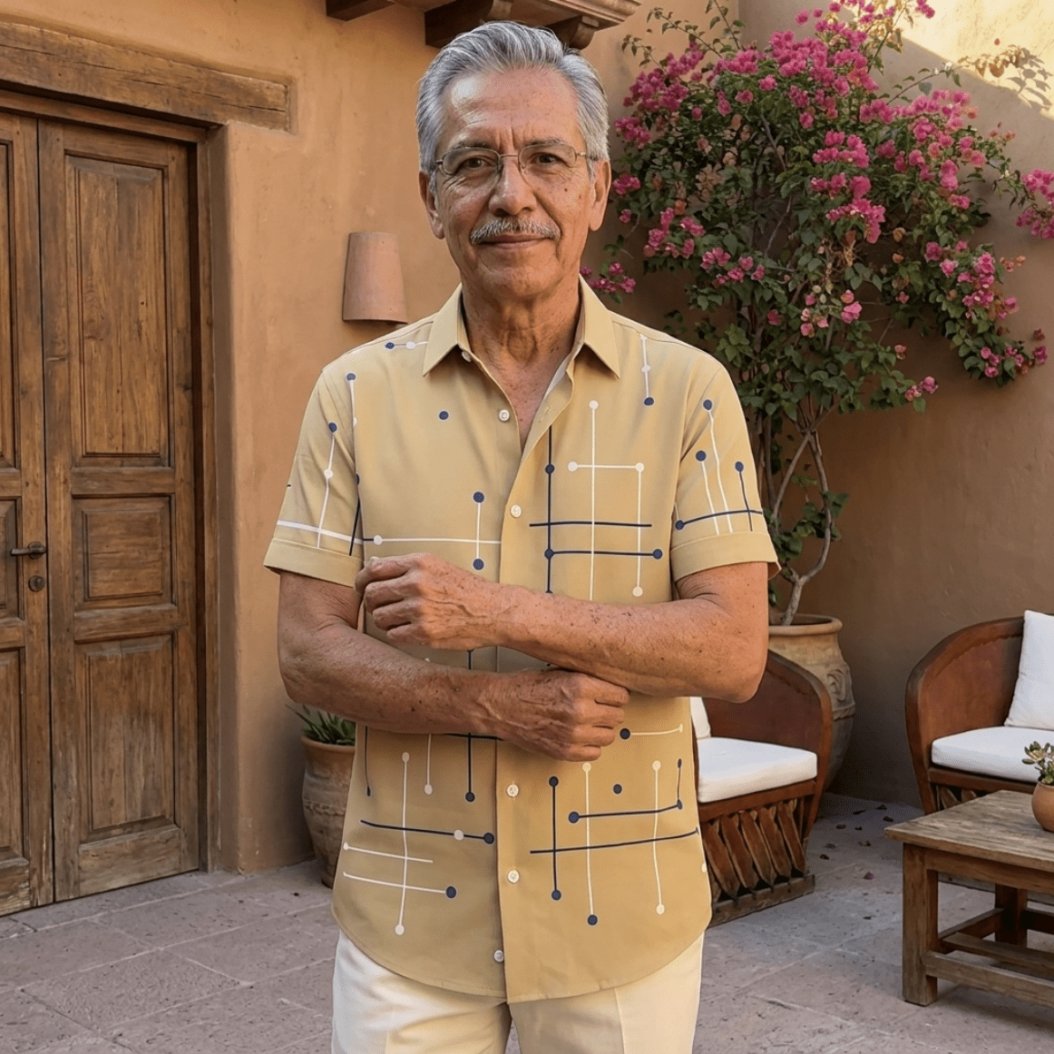 Camisa Horizonte™ – Corte Relajado y Estampado Geométrico - vittoria stile